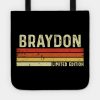 Braydon First Name Vintage Retro Personalized Gift Tote Official Braydon Price Merch