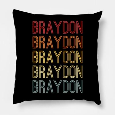 Braydon Name Vintage Retro Gift Named Braydon Throw Pillow Official Braydon Price Merch