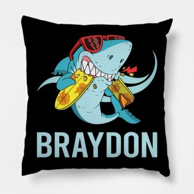 Funny Shark Braydon Name Throw Pillow Official Braydon Price Merch