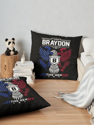 Braydon Name T Shirt - Braydon Eagle Lifetime Member Gift Item Tee Throw Pillow Official Braydon Price Merch