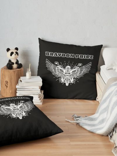 Braydon Price Merch Braydon Price Biker Throw Pillow Official Braydon Price Merch