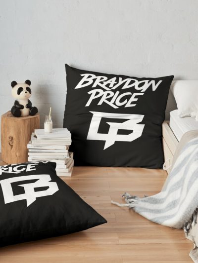 Braydon Price Merch Braydon Price White Logo Throw Pillow Official Braydon Price Merch