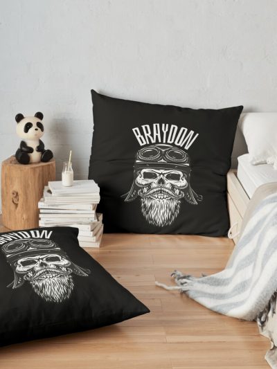 Braydon Price Merch Braydon Price Skull Hat Throw Pillow Official Braydon Price Merch