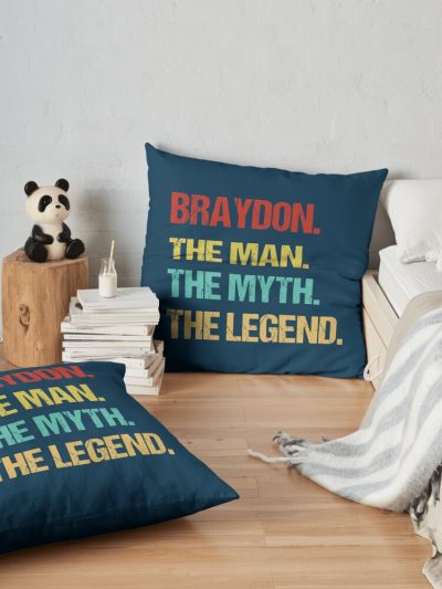 Braydon The Man The Myth The Legend Throw Pillow Official Braydon Price Merch