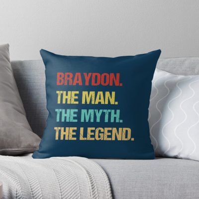 Braydon The Man The Myth The Legend Throw Pillow Official Braydon Price Merch