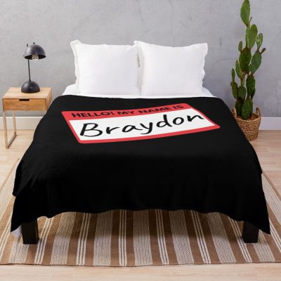 Braydon Price Merch Hello My Name Is Braydon Nametag Throw Blanket Official Braydon Price Merch