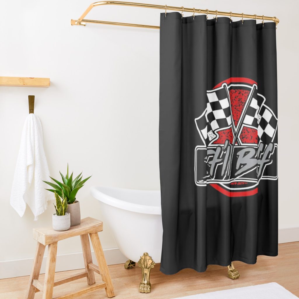 Braydon Price : Black Finish Line - It'Ll Buff Shower Curtain Official Braydon Price Merch