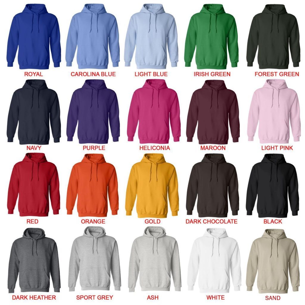 hoodie color chart - Braydon Price Store