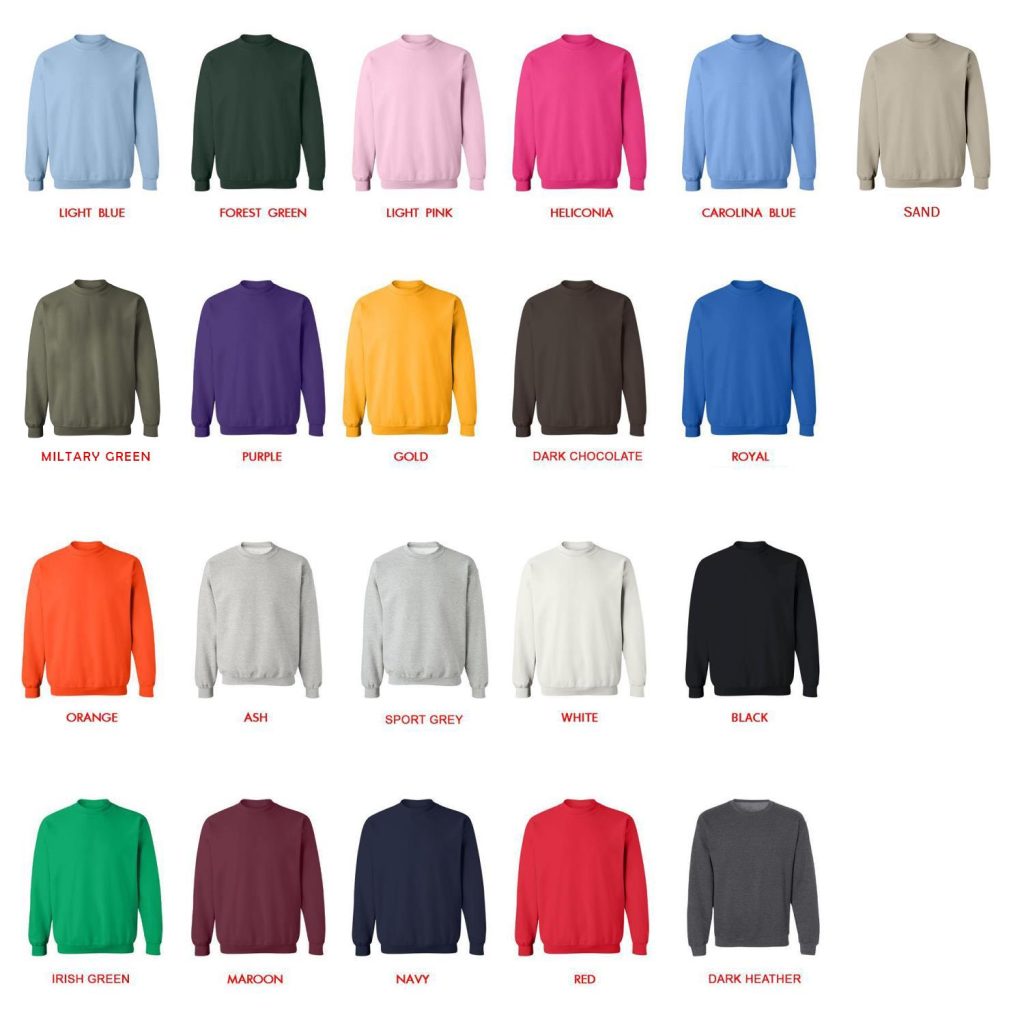 sweatshirt color chart - Braydon Price Store