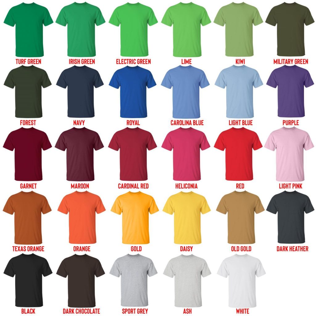 t shirt color chart - Braydon Price Store