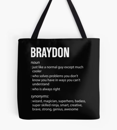 Braydon Definition Noun Tote Bag Official Cow Anime Merch